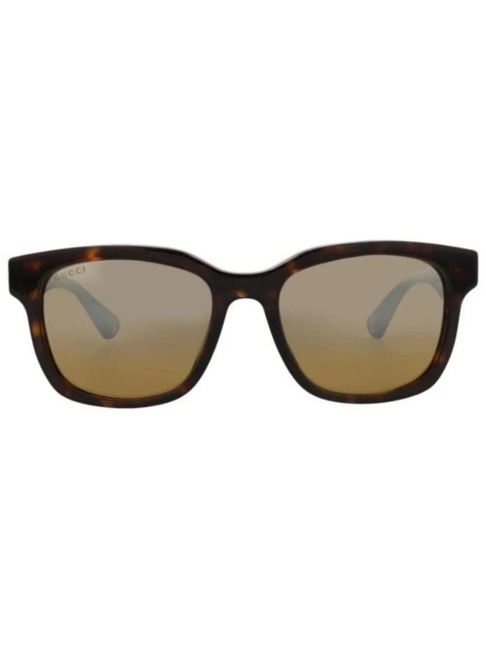New Gucci Mens Square/Rectangle Havana Havana Silver Fashion Designer Sunglasses